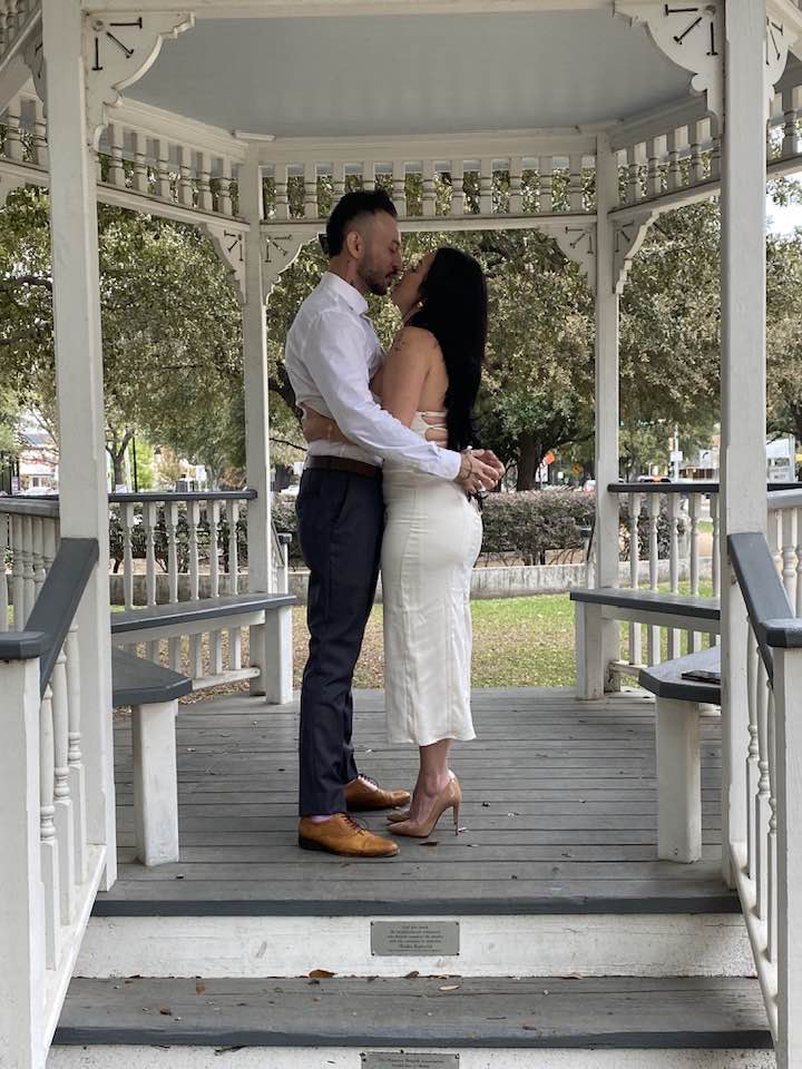 Intimate ring exchange ceremony
